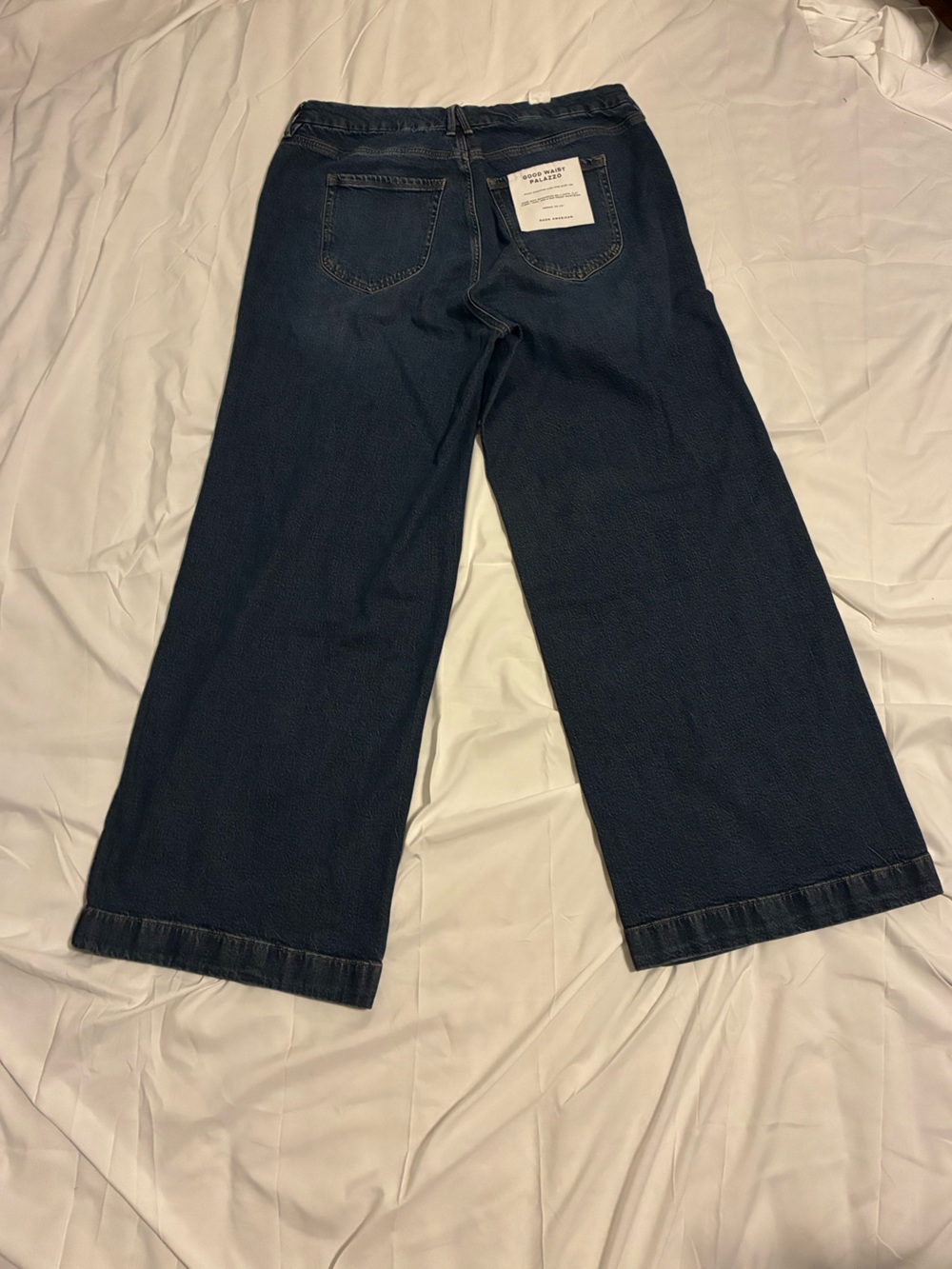 Good American Dark Blue Palazzo Flare Jeans - Picture 3 of 11